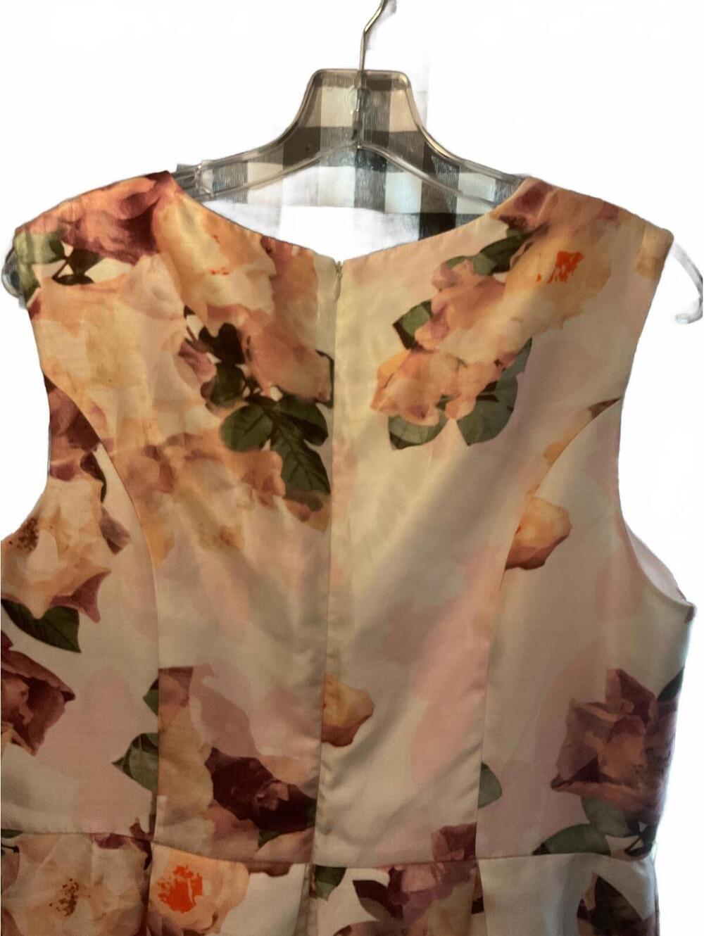 Liz Claiborne Floral Tea Special Occasion Dress Midi Size 14 Fit and Flare - Picture 8 of 10